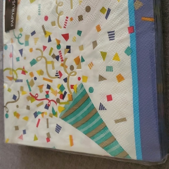 20 Papyrus Napkins confetti 13 inch square ONE pack of 20 napkins artsy - Picture 2 of 5